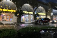 Outside the laundromat